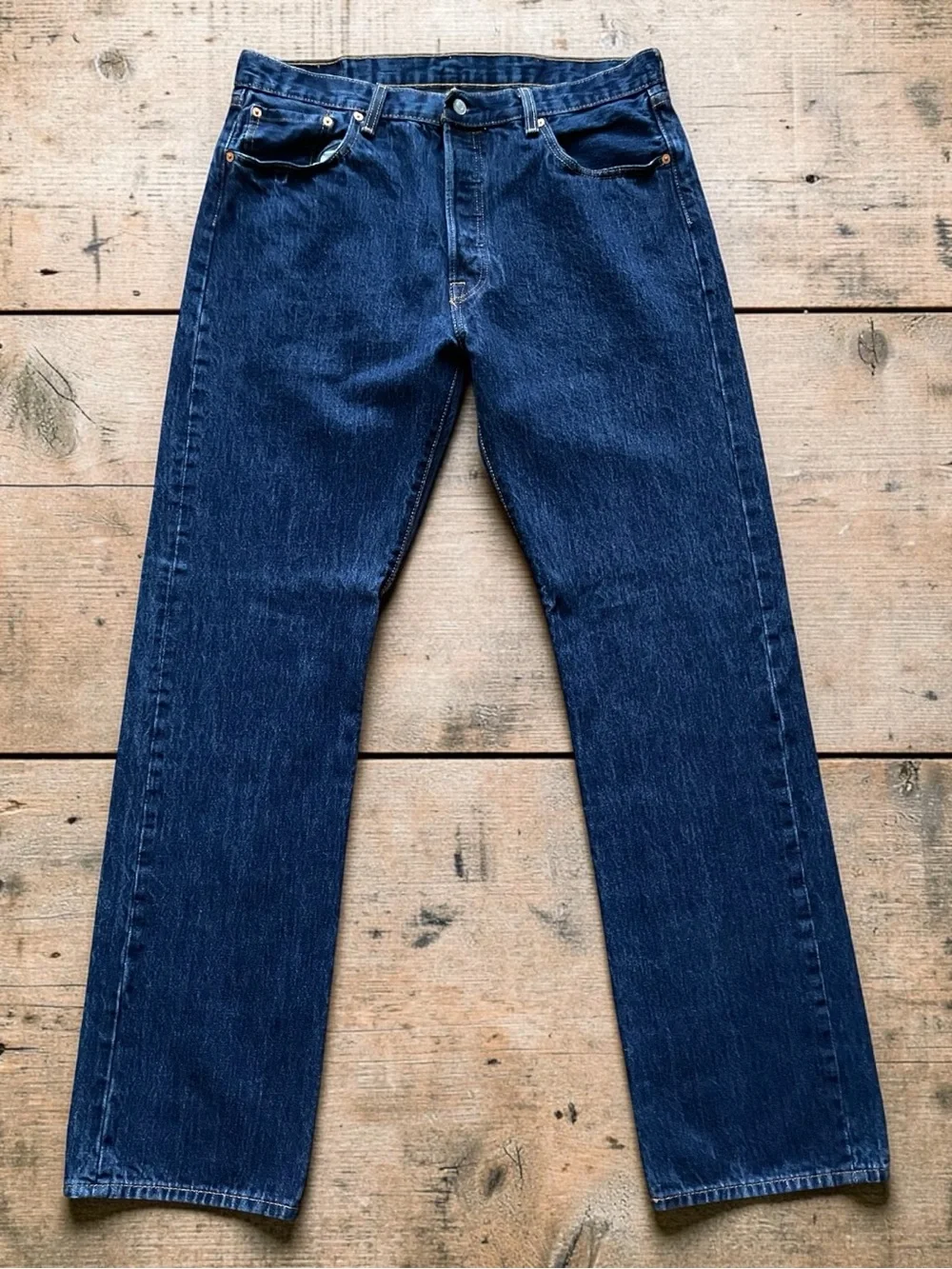 Levi's 501 Men's Straight Leg Jeans in Indigo Blue Denim Size 38x36